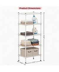 Streamdale Furniture 5-Tier Adjustable Heavy-Duty Metal Wire Shelving Unit