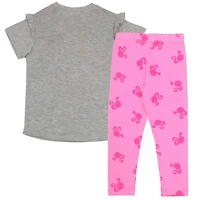 Barbie Little Girls 4- 16 Casual Shirt 2 Piece and Legging Outfit Set