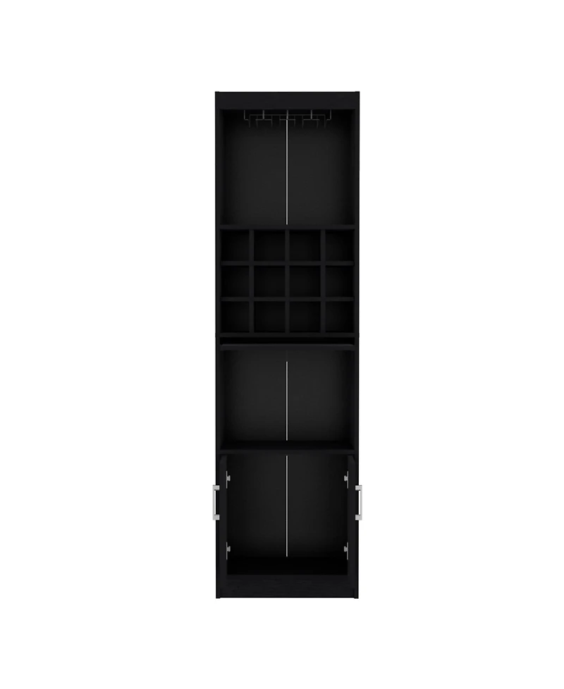 Flynama 5-Tier Wine Bar Cabinet with 12 Bottle Cubbies, Freestanding Liquor Cabinet