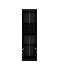 Flynama 5-Tier Wine Bar Cabinet with 12 Bottle Cubbies, Freestanding Liquor Cabinet