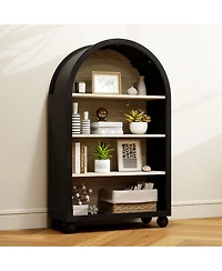 Streamdale Furniture 4-Tier Arched Storage Cabinet with Metal Frame