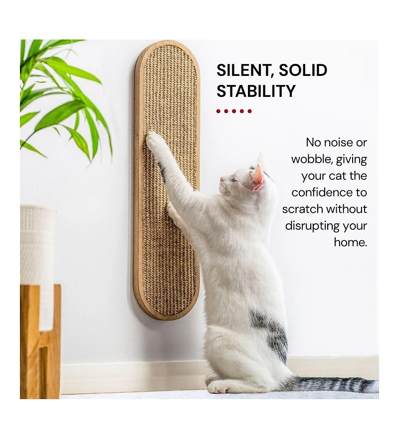 Aronkl Wall Mounted Cat Scratcher Sisal Vertical Board Double Sided Adjustable Height Anti Slip Floor Use
