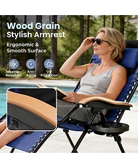 ECHTPeak Oversized Padded Zero Gravity Chair, with Cup Holder Tray and Adjustable Headrest, Folding Patio Recliner, 400 lbs Capacity