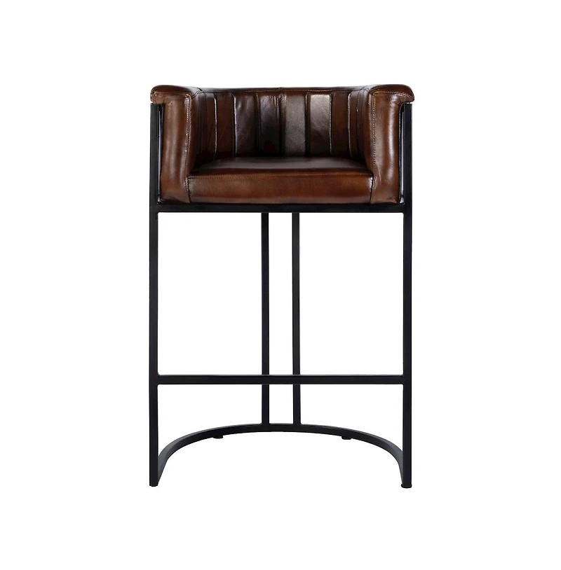 Butler Specialty Rockford 29 in. Seat Height Leather Barrel Bar Stool