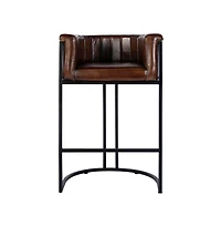 Butler Specialty Rockford 29 in. Seat Height Leather Barrel Bar Stool