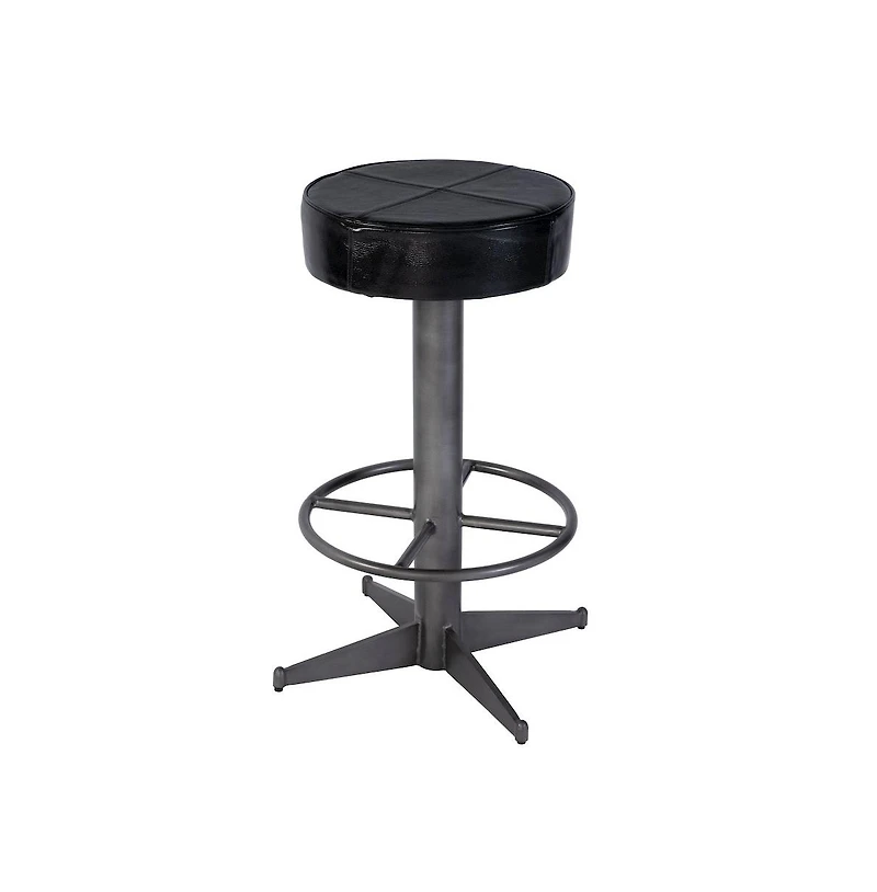 Butler Specialty Malcolm 30 in. Seat Height Leather and Iron Bar Stool