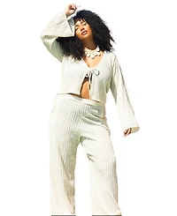 Fashion-szn Curve Women's Wide Leg Crochet Resort Pants