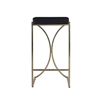 Butler Specialty Natalya Seat Height Square Upholstered and Metal Backless Counter Stool with Footrest