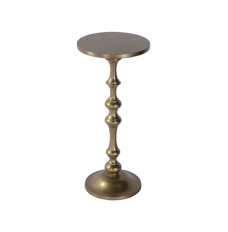 Butler Specialty Passeo 10 in. W Round All Metal Pedestal Base End Table