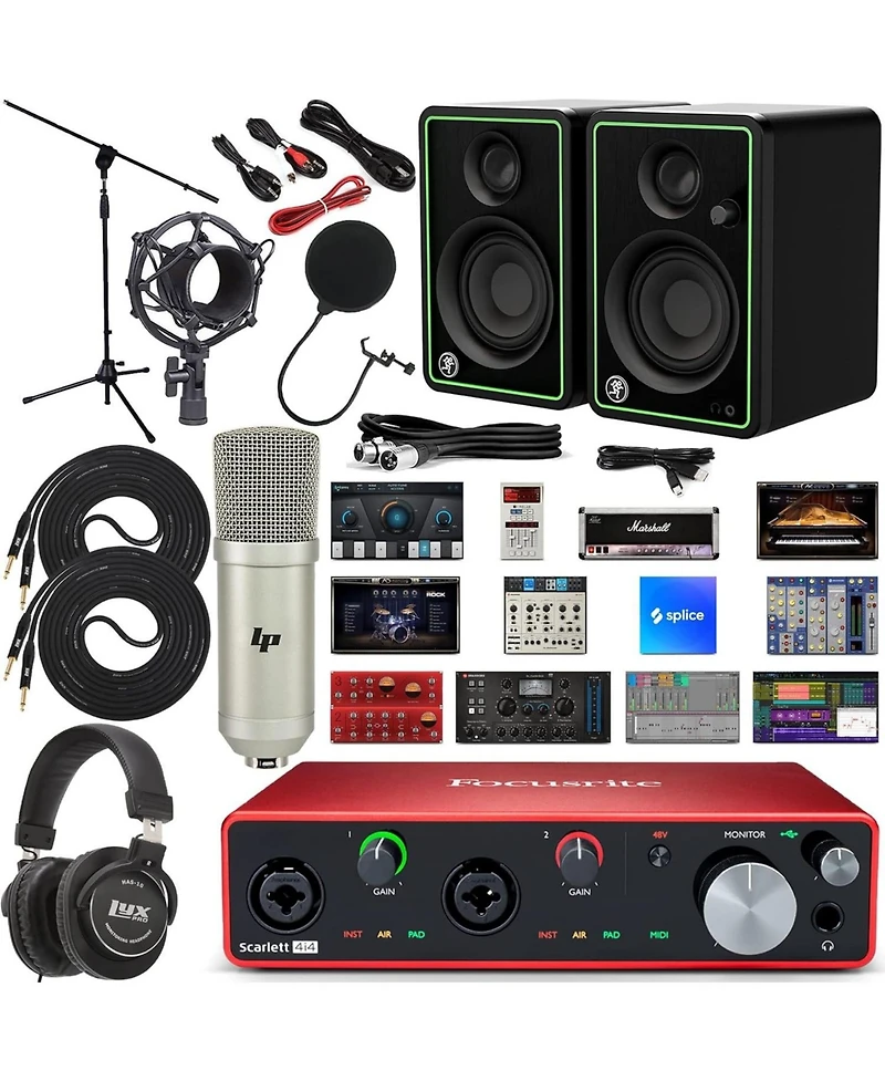 Focusrite Scarlett 4i4 4th Gen Usb C Interface Bundle