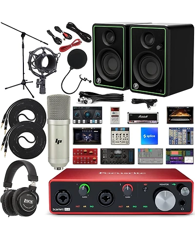 Focusrite Scarlett 4i4 4th Gen Usb C Interface Bundle