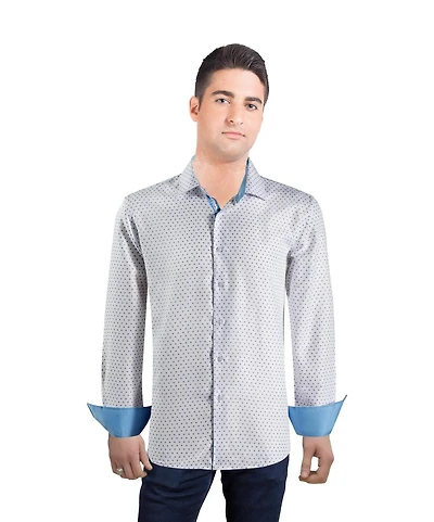 Elie Balleh Men's Slim Fit Modern Ditsy Print Shirt