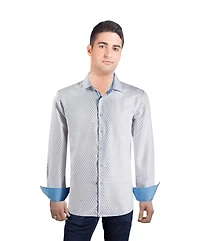 Elie Balleh Men's Slim Fit Modern Ditsy Print Shirt