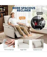 gaomon Power Recliner Glider Chair with Smooth Swivel and Rocking Motion Recline Usb Charging Port Premium Chenille Fabric and Double Armrests