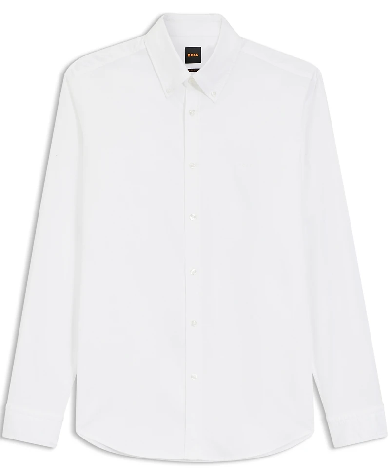 Boss by Hugo Men's Regular-Fit Stretch-Cotton Dobby Shirt