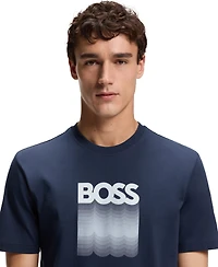 Boss by Hugo Men's Cotton-Jersey Logo Print T-Shirt