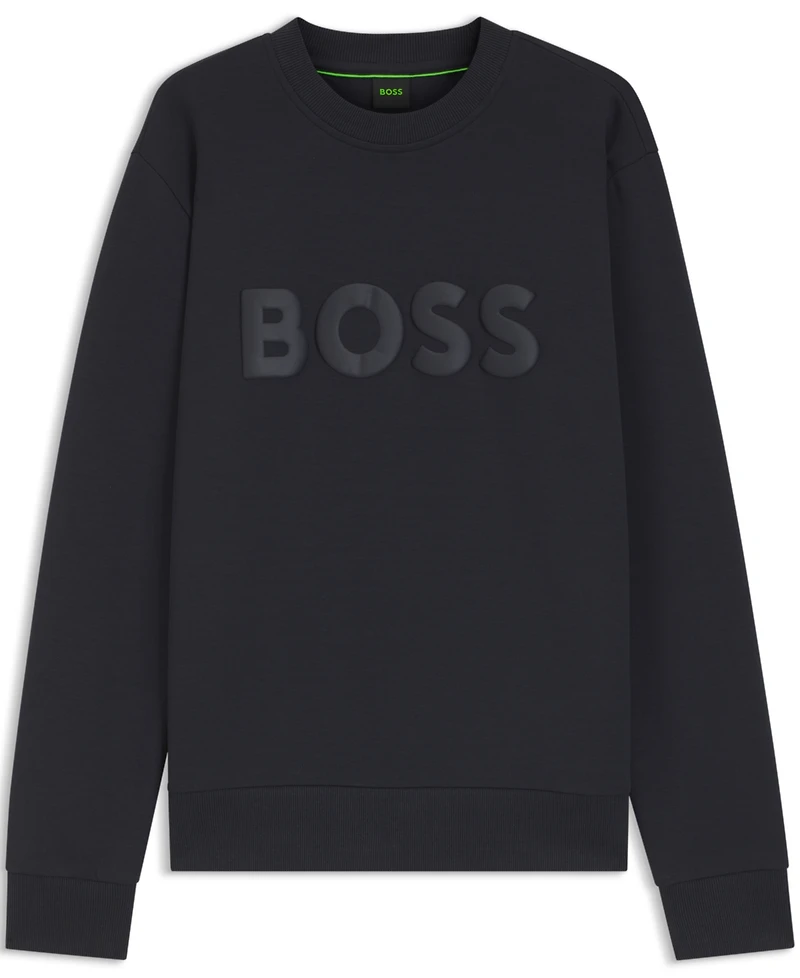 Boss by Hugo Men's Stretch-Cotton Tonal Logo Sweatshirt