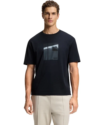Boss by Hugo Men's Tennis Artwork Pima-Cotton T-Shirt