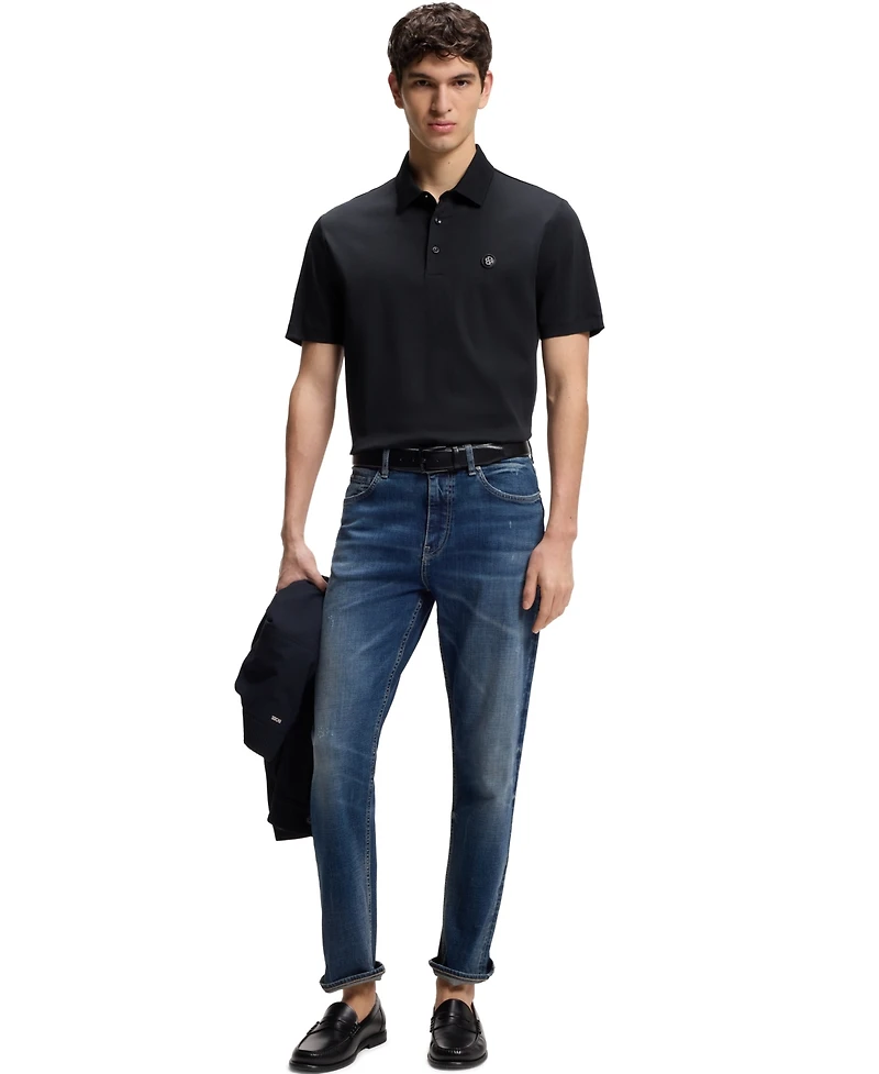 Boss by Hugo Men's Double B Monogram Mercerized-Cotton Polo Shirt