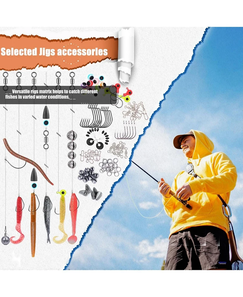 Gnuadz Fishing Lures Tackle Box Kit Crankbaits Spoon Hooks Weights