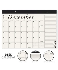 Gnuadz Desk Calendar 2026-2027 Blotter Large Day Block Minimalist