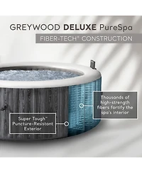 Intex PureSpa Greywood Deluxe Spa Set, 170 Bubble Jet Hot Tub with Cover, 85x28"