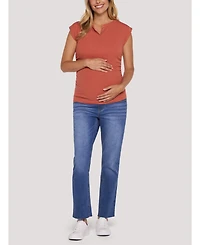 Motherhood Maternity Ruched Henley Muscle Tee