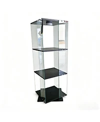 Streamdale Furniture 3-Layer Rotatable Display Cabinet with Remote Light