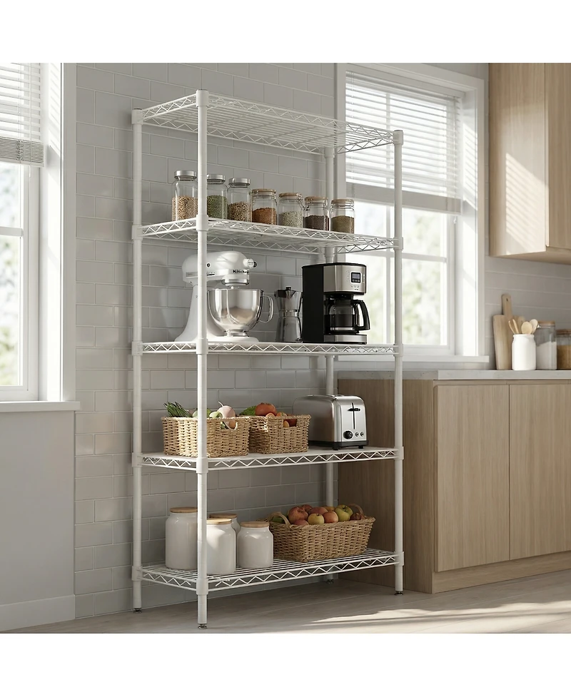 Streamdale Furniture 5-Tier Adjustable Heavy-Duty Wire Shelving Unit
