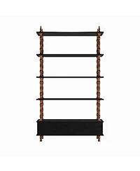 Streamdale Furniture 5-Tier 74.4 Inch Tall Modern Wood Bookcase with Storage Drawers