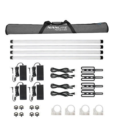 NanLite PavoTube Ii 30XR 4' 36W Rgbww Led Pixel Tube 4-Light Kit with Built-In Crmx