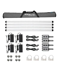 NanLite PavoTube Ii 30XR 4' 36W Rgbww Led Pixel Tube 4-Light Kit with Built-In Crmx