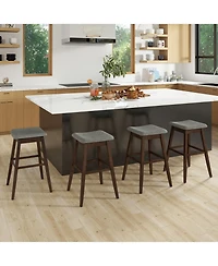 Slickblue Set of 2 Modern Swivel Bar Stools with Footrest and Durable Rubber Wood Legs