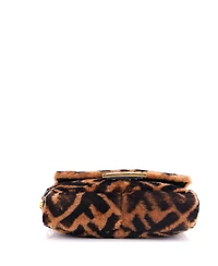 Pre-Owned Fendi Mini Baguette Nm Bag Zucca Shearling