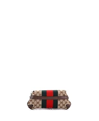 Pre-Owned Gucci Small Horsebit Nm Web Chain Clutch Gg Canvas