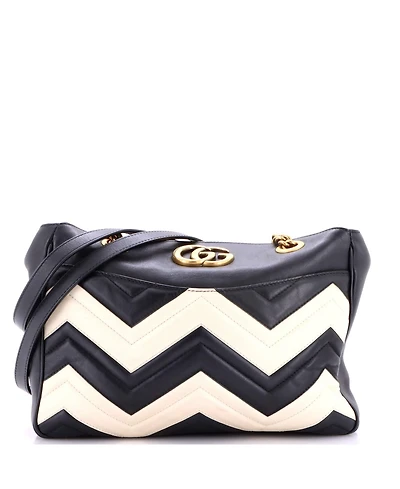 Pre-Owned Gucci Medium Gg Marmont Chain Tote Matelasse Leather