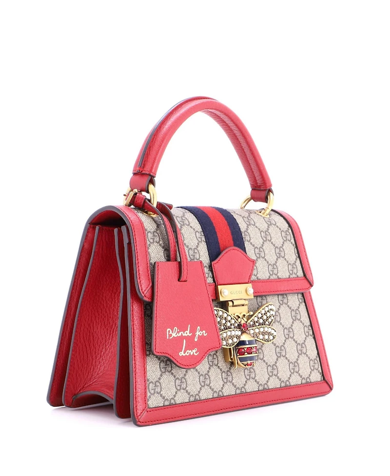 Pre-Owned Gucci Small Queen Margaret Top Handle Bag Gg Coated Canvas