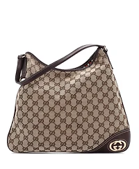 Pre-Owned Gucci Medium New Britt Hobo Gg Canvas