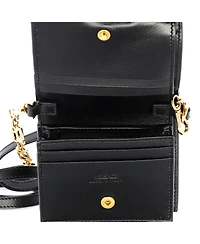 Pre-Owned Versace Mini Greca Goddess Wallet on Chain Leather