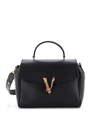 Pre-Owned Versace Medium Virtus Convertible Top Handle Bag Leather