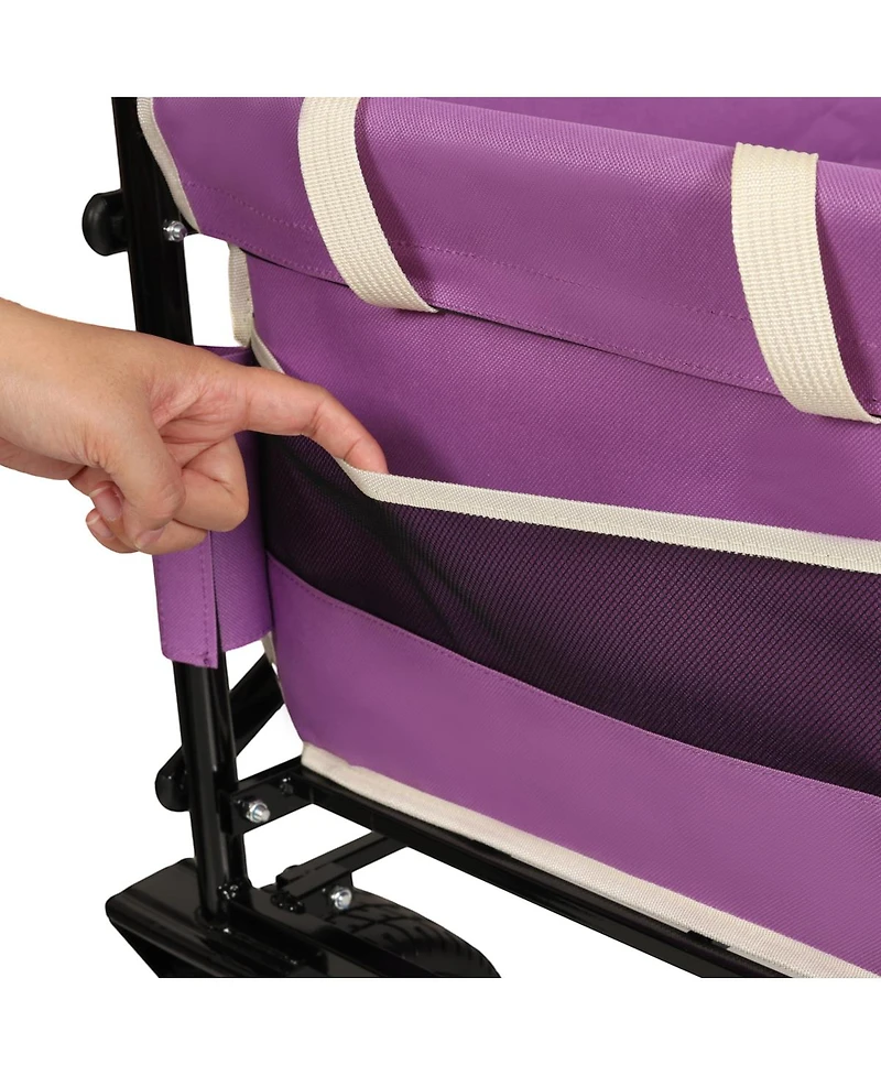 Streamdale Furniture 3-in-1 Folding Wagon Cart with Bench Seat, 500lbs Capacity