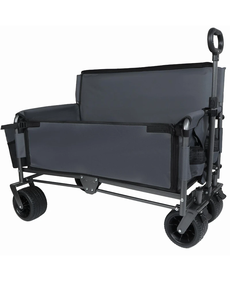 Streamdale Furniture 3-in-1 Folding Wagon Cart with Bench Seat