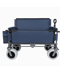 Streamdale Furniture 3-in-1 Folding Wagon with Bench Seat, 500lbs Capacity