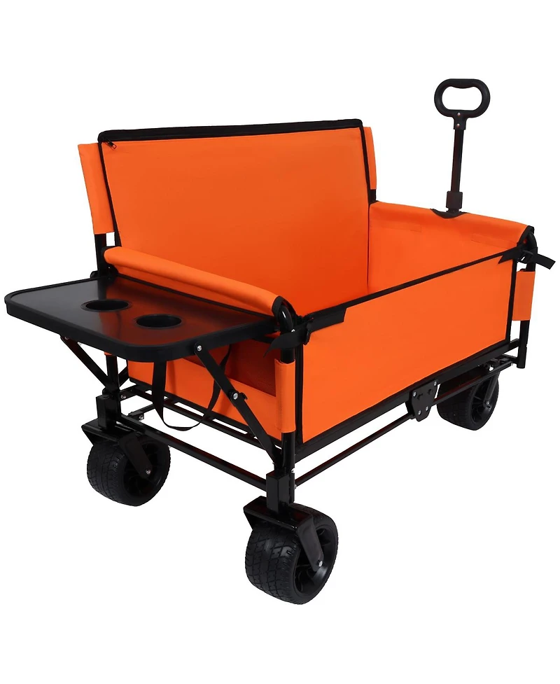 Streamdale Furniture 3-in-1 Convertible Folding Wagon with Bench, Tabletop and 500lbs Capacity