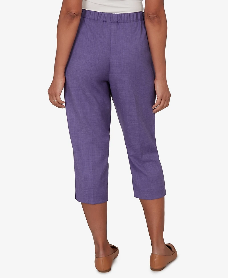 Alfred Dunner Women's Grand Bazaar Textured Pull-On Capri Pants