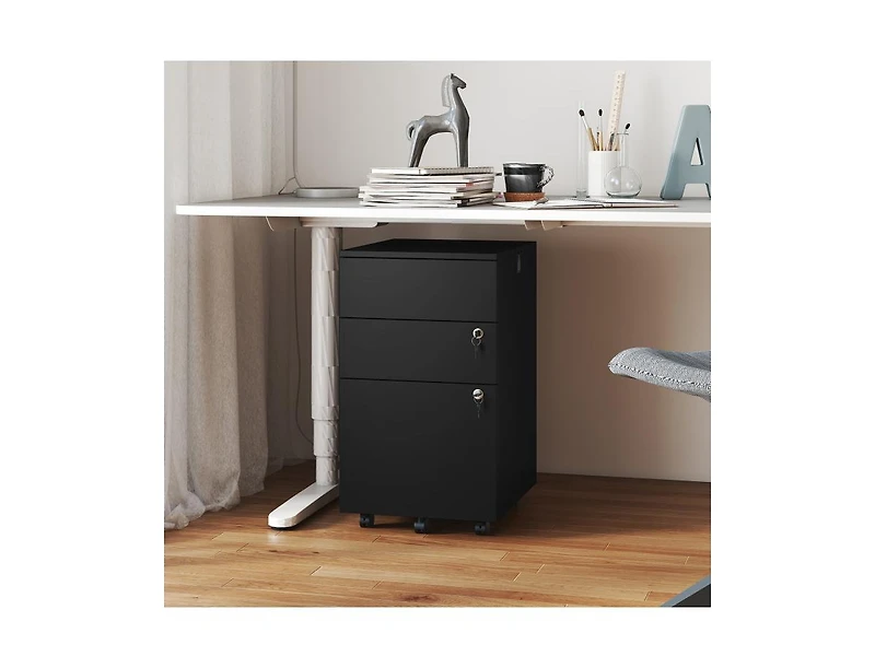 Slickblue Locking 3 Drawer File Cabinet Pedestal for Office Desk