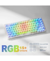 Lofree X75 82-Key Hot-Swappable Mechanical Keyboard with Transparent Keycaps, 75% Layout Gasket Mount Rgb Backlit, Wired