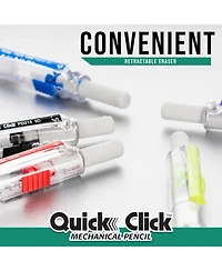 Pentel Quick Click Mechanical Pencil, 0.5mm, Plus Lead and Eraser, 8-pack