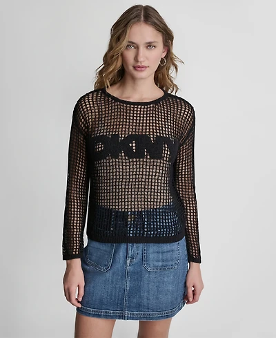 Dkny Jeans Women's Long-Sleeve Boat Neck Sweater