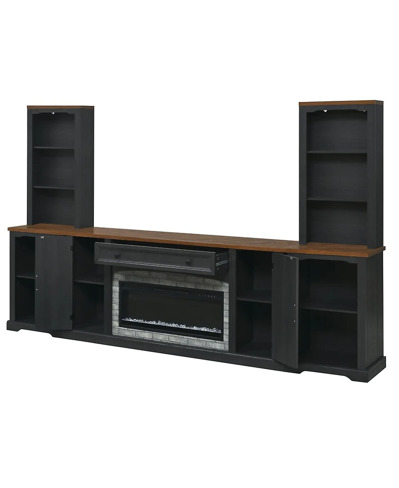 Streamdale Furniture 3-Piece Electric Fireplace Entertainment Center for TVs Up to 70"